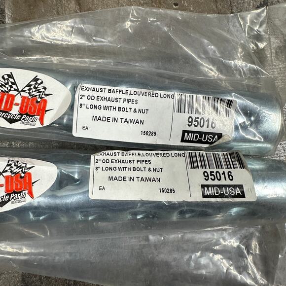 Pair of 8” LONG Exhaust Baffle for 2" OD Exhaust Pipes Tubing Mufflers Silencer - Picture 3 of 4